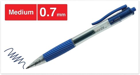 Universal 39913 Clear Roller Ball Pen قلم الهلام القابل للسحب ، الحبر الأزرق. متوسطة ، عشرات in Saudi Arabia