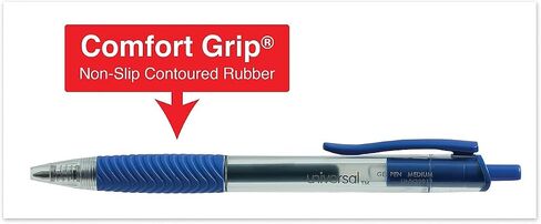 Universal 39913 Clear Roller Ball Pen قلم الهلام القابل للسحب ، الحبر الأزرق. متوسطة ، عشرات in Saudi Arabia