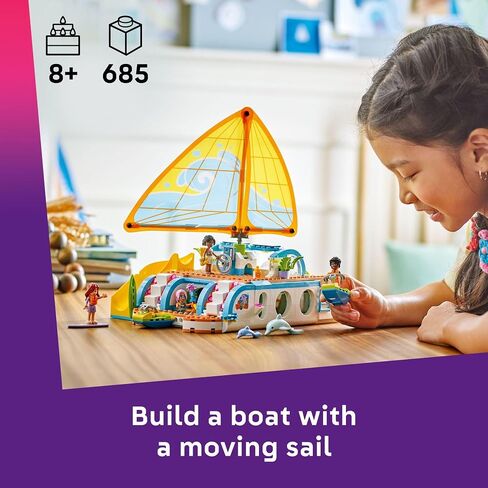 LEGO Friends Travel Boat Adventure Pretend Play Building Toy - Toy Boat Playset with Playful Dolphin Figurines and 4 Minidolls - Birthday Gift Idea for Girls and Boys, Ages 8 and Up - 42664 in Saudi Arabia