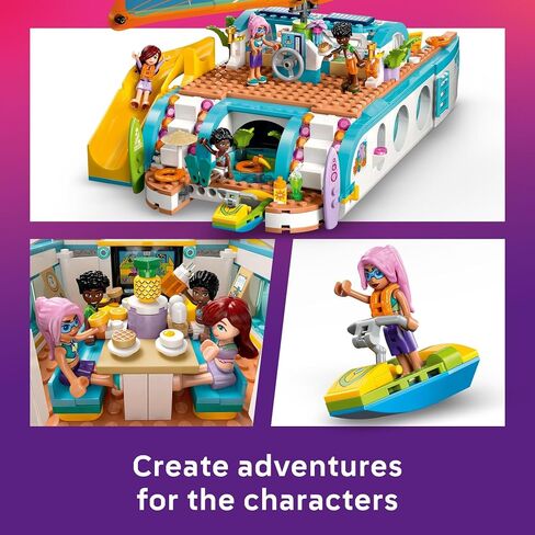 LEGO Friends Travel Boat Adventure Pretend Play Building Toy - Toy Boat Playset with Playful Dolphin Figurines and 4 Minidolls - Birthday Gift Idea for Girls and Boys, Ages 8 and Up - 42664 in Saudi Arabia