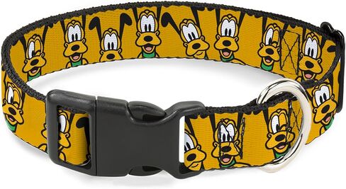 Disney Pet Collar, Dog Collar Plastic Buckle, Disney Pluto Expressions Orange, 11 to 16.5 Inches 1.0 Inch Wide in Saudi Arabia