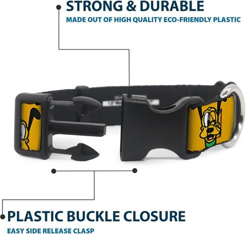 Disney Pet Collar, Dog Collar Plastic Buckle, Disney Pluto Expressions Orange, 11 to 16.5 Inches 1.0 Inch Wide in Saudi Arabia