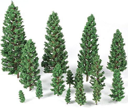 16 PCS Model Model Trees ، 1.4-6.3 inch Miniature Trees Miniature Diorama يزداد شجرة المناظر الطبيعية الأشجار المزيفة للحرف اليدوية DIY ، البناء المناظر الطبيعية للمناظر الطبيعية (الأخضر الطبيعي) in Kuwait