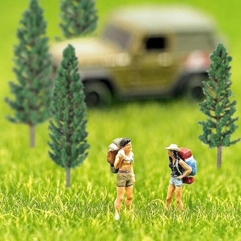 16 PCS Model Model Trees ، 1.4-6.3 inch Miniature Trees Miniature Diorama يزداد شجرة المناظر الطبيعية الأشجار المزيفة للحرف اليدوية DIY ، البناء المناظر الطبيعية للمناظر الطبيعية (الأخضر الطبيعي) in Kuwait