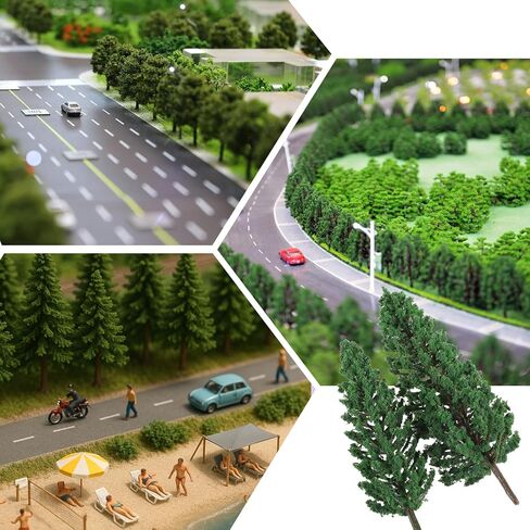 16 PCS Model Model Trees ، 1.4-6.3 inch Miniature Trees Miniature Diorama يزداد شجرة المناظر الطبيعية الأشجار المزيفة للحرف اليدوية DIY ، البناء المناظر الطبيعية للمناظر الطبيعية (الأخضر الطبيعي) in Kuwait