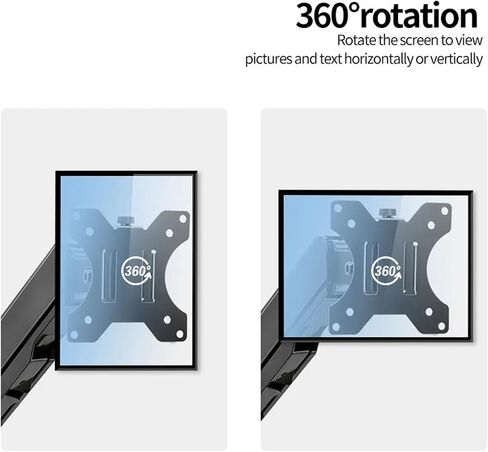 Single Monitor Mount for 14" - 32" Screens, Height Adjustable Monitor Arm with C-Clamp Monitor Stand(White) in Saudi Arabia