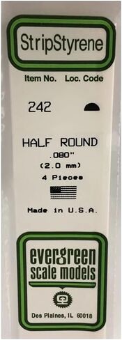 Evergreen Scale Models Half Round .080 4 EVG242 Plastic Building Supplies in Saudi Arabia