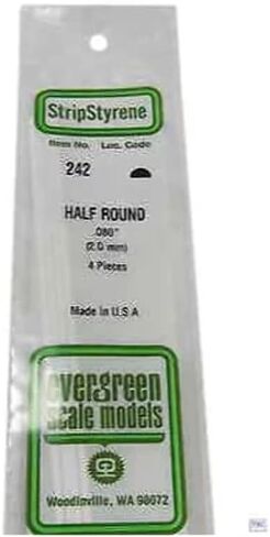 Evergreen Scale Models Half Round .080 4 EVG242 Plastic Building Supplies in Saudi Arabia