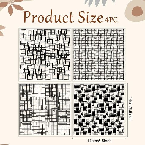 Chgcraft 4 PCS Graffiti Grid Polymer Clay Sheets Abstructure Scuares Silicone Motor Simply Syture Pattern Pattern Pattern Sheets for Moledry Moleds و Oprings ، 5.5 × 5.5 بوصة in Saudi Arabia