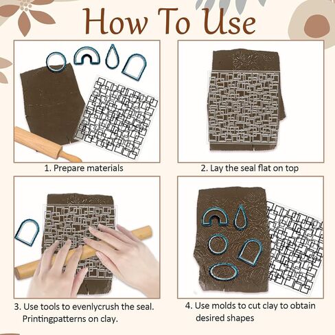 Chgcraft 4 PCS Graffiti Grid Polymer Clay Sheets Abstructure Scuares Silicone Motor Simply Syture Pattern Pattern Pattern Sheets for Moledry Moleds و Oprings ، 5.5 × 5.5 بوصة in Saudi Arabia