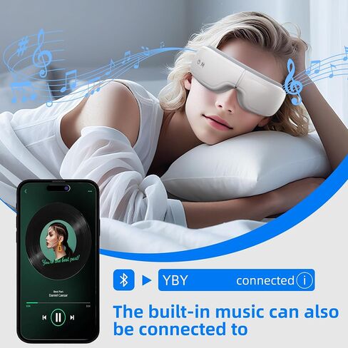 iKristin Eye Massager,Eye Mask with Bluetooth Music,Voice Controlled Eye Massager with Heat,Relax Eye Fatigue and Improve Sleep,Foldable Eye Massager for Men and Women Ideal Gift in Saudi Arabia