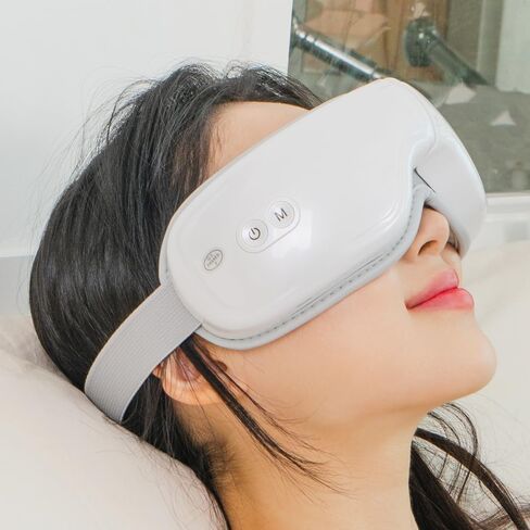 iKristin Eye Massager,Eye Mask with Bluetooth Music,Voice Controlled Eye Massager with Heat,Relax Eye Fatigue and Improve Sleep,Foldable Eye Massager for Men and Women Ideal Gift in Saudi Arabia