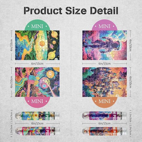 MISITU Small Jigsaw Puzzles for Adults Challenging Puzzle Small Puzzles Mini Jigsaw Puzzles 150 Pieces Micro Tiny Puzzle Art Puzzles Travel Puzzle Astronauts 6 x 4 Inches, 4 Packs in Saudi Arabia