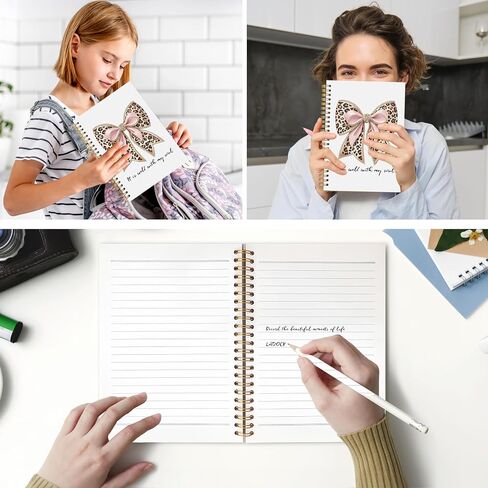 Coquette Leopard Print Bow Christian Spiral Notebook, It Is Well with My Soul Bible Journal for Women, Coquette Girly Office Supplies, Trendy Preppy Girly Aesthetic Notebooks, 5.5x8.3 in Kuwait