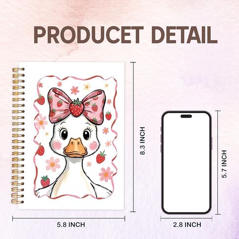 KAOWT Halloween Pink Ghost Notebook Journal, Coquette Pink Bow Cute Ghost Notebooks for Note Taking, Preppy Halloween Journal, Girly Hardcover Spiral Notebook 5.5x8.3in in Kuwait