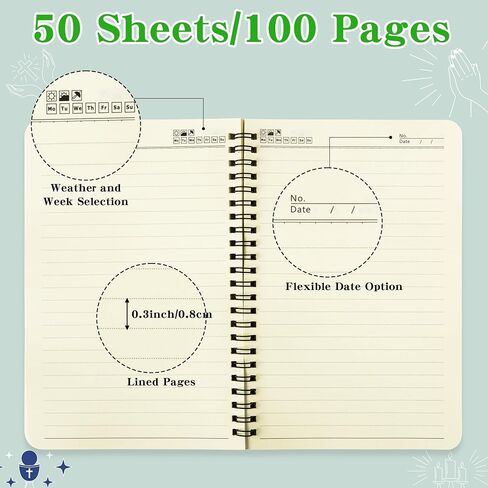 Xqumoi 4Pack A5 Floral Cross Religious Spiral Notebooks - Bible Verse Notebooks, Inspirational Writing Notepad, Ruled Hardbound Lined Journal, Christian Christmas Gift, Sunday School Office Supplies in Saudi Arabia