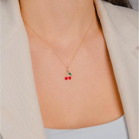 60 Pcs Red Cherry Charm, Golden Metal Alloy Enamel Fruit Food Charms Bulk Mini Cute Dangle Pendants Small Cherry Beads Keychain DIY Accessories for Jewelry Making, Necklace, Bracelet, Earring Crafts in Saudi Arabia