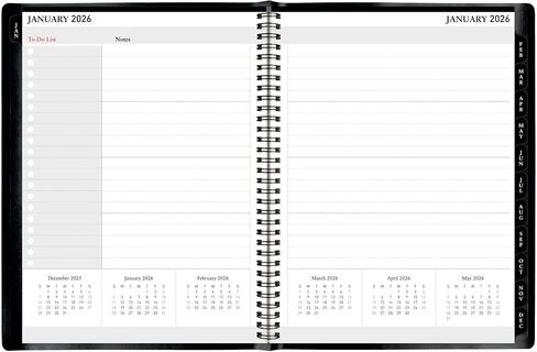 Office Depot Brand Weekly Monthly Planner, 8" x 11", Black, January 2026 to December 2026, OD71080026 in Saudi Arabia