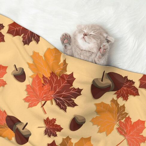 Plush Pet Blanket Maple Leaf Fall 3D Paw Print Design Soft Fluffy Blankets Throw for Dog Puppy Cat Kitten Pets Gifts Large in Kuwait