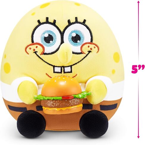 Snackles Licensed Character Spongebob Squarepants 5-inch Plush by ZURU Plush with Snack Accessory in Saudi Arabia