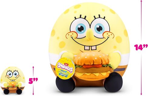 Snackles Licensed Character Spongebob Squarepants 5-inch Plush by ZURU Plush with Snack Accessory in Saudi Arabia