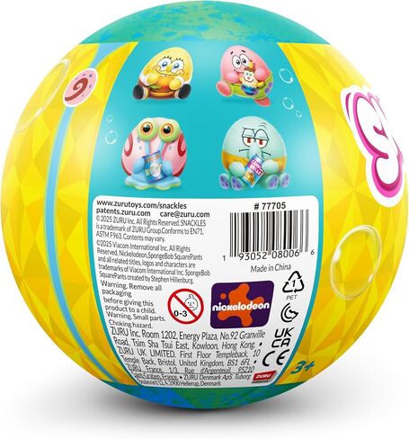 Snackles Licensed Character Spongebob Squarepants 5-inch Plush by ZURU Plush with Snack Accessory in Saudi Arabia