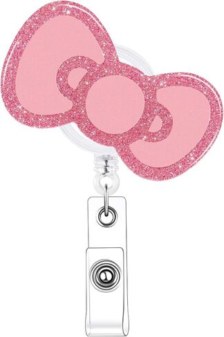 Bow Badge Holder Reels, Cute Retractable Red Bows Nurse Nursing Badge Clips for School Students RN CNA LPN Pediatric Medical Assistant ID Badges Name Tag Card in Saudi Arabia