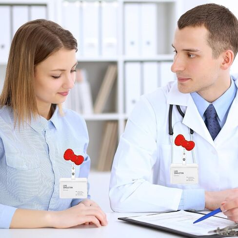 Bow Badge Holder Reels, Cute Retractable Red Bows Nurse Nursing Badge Clips for School Students RN CNA LPN Pediatric Medical Assistant ID Badges Name Tag Card in Saudi Arabia