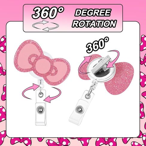Bow Badge Holder Reels, Cute Retractable Red Bows Nurse Nursing Badge Clips for School Students RN CNA LPN Pediatric Medical Assistant ID Badges Name Tag Card in Saudi Arabia