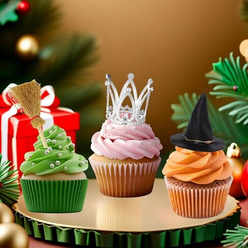 18 PCS Witch Birthday Cupcake Toppers و Witch Hat Cake Topper Crown و Broom Cake Decorations for Witch تحت عنوان لوازم حفلة عيد ميلاد ساحرة in Kuwait