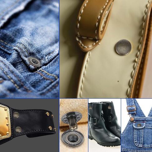 24 مجموعة من اللقطات الجلدية ومجموعة الأزرار السحابات 15 ملم معدات المعادن مع أدوات التثبيت 4 مساءً أدوات التثبيت البديلة لقطات السترة الجلدية لقرعة الجينز الجينز وأكثر من ذلك (البرونز) in Kuwait