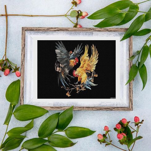الديكون الديك الدجاج مضحك DIY Diamond Painting Kits Art Kit Full Drill Wall Art Decor in Saudi Arabia