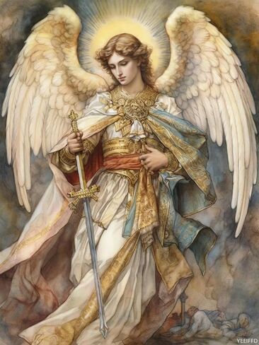 YEEIFFD Diamond Art Painting Kits for Adults, Religious Saint Michael The Archangel 5D Diamond Art Kits for Beginner DIY Diamond Dots Crystal Craft Kits for Home Wall Decor 12x16 Inch in Saudi Arabia