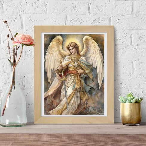 YEEIFFD Diamond Art Painting Kits for Adults, Religious Saint Michael The Archangel 5D Diamond Art Kits for Beginner DIY Diamond Dots Crystal Craft Kits for Home Wall Decor 12x16 Inch in Saudi Arabia
