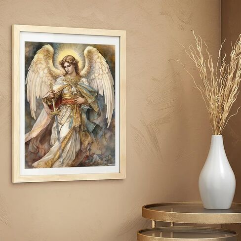 YEEIFFD Diamond Art Painting Kits for Adults, Religious Saint Michael The Archangel 5D Diamond Art Kits for Beginner DIY Diamond Dots Crystal Craft Kits for Home Wall Decor 12x16 Inch in Saudi Arabia