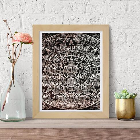 yeeiffd الماس مجموعات للبالغين جولة 5d الماس لفنات الطلاء مجموعات mayan التقويم DIY الكامل الحفر Diamond Dots اللوحات صورة الفنون الحرف للمنزل جدار الفن ديكور 12x16 بوصة in Saudi Arabia