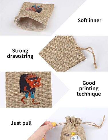 CCINEE 36pcs Burlap Halloween Party Bags Novelty Linen Jute Bags 4" x 6" for Halloween Gifts Packing Party Decoration Supplies in Saudi Arabia