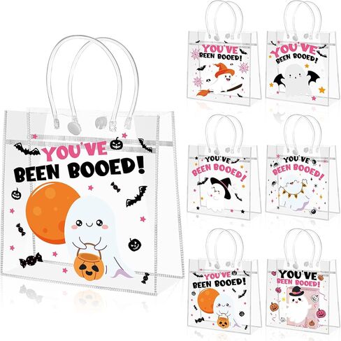 WZSTNBLA 24PCS HALLOWEEN CLEAR PVC حقائب هالوين حفلة تفضيل الحقائب التي تم صراخها في Boo GhoS in Kuwait