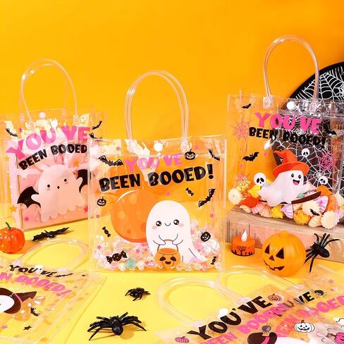 WZSTNBLA 24PCS HALLOWEEN CLEAR PVC حقائب هالوين حفلة تفضيل الحقائب التي تم صراخها في Boo GhoS in Kuwait