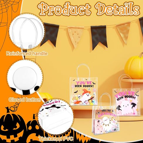 WZSTNBLA 24PCS HALLOWEEN CLEAR PVC حقائب هالوين حفلة تفضيل الحقائب التي تم صراخها في Boo GhoS in Kuwait