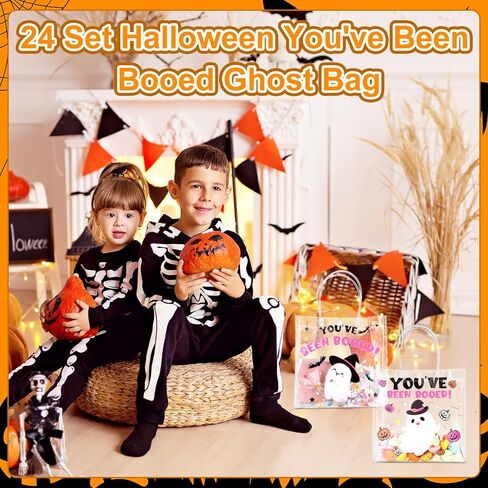 WZSTNBLA 24PCS HALLOWEEN CLEAR PVC حقائب هالوين حفلة تفضيل الحقائب التي تم صراخها في Boo GhoS in Kuwait