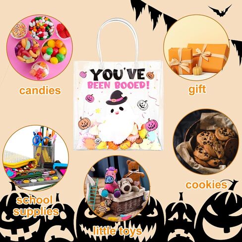 WZSTNBLA 24PCS HALLOWEEN CLEAR PVC حقائب هالوين حفلة تفضيل الحقائب التي تم صراخها في Boo GhoS in Kuwait