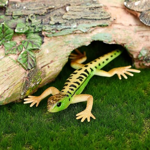 NUOBESTY 1Pc Realistic Plastic Lizard Toy – Fake Reptile Animal Model Figurine for Kids, Pranks, Trick Toys, Halloween, Jungle Party Decorations, Green in Saudi Arabia