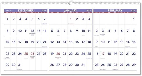 at-A-Glance Horizontal Format Reference Calendar, 23.5 x 12 Inches (PM14-28) in Saudi Arabia
