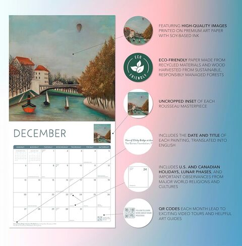 Japanese Art Calendar 2026 | Kamisaka Sekka: Vintage Rinpa Woodblock 12 Month Wall Calendar | 12" x 24" | Marble City Press | Small Family Owned Business | Sustainable Plastic Free Packaging, Thick Art Paper in Kuwait