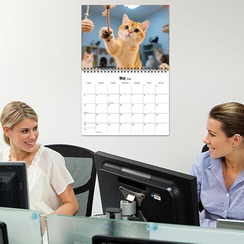 Cat Calendar 2026 Calendar,Cute Kitten Wall Calendar,Large Bookstore-Quality,Spiral-Bound Hanging Monthly Wall Planners for Kitchen & Office,Pet calendar - 11x17Inch(Open) in Saudi Arabia