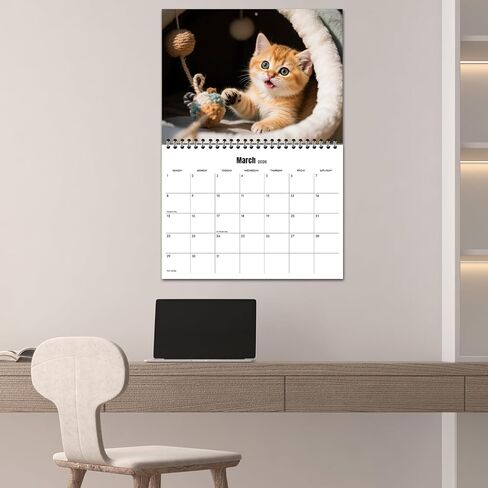 Cat Calendar 2026 Calendar,Cute Kitten Wall Calendar,Large Bookstore-Quality,Spiral-Bound Hanging Monthly Wall Planners for Kitchen & Office,Pet calendar - 11x17Inch(Open) in Saudi Arabia