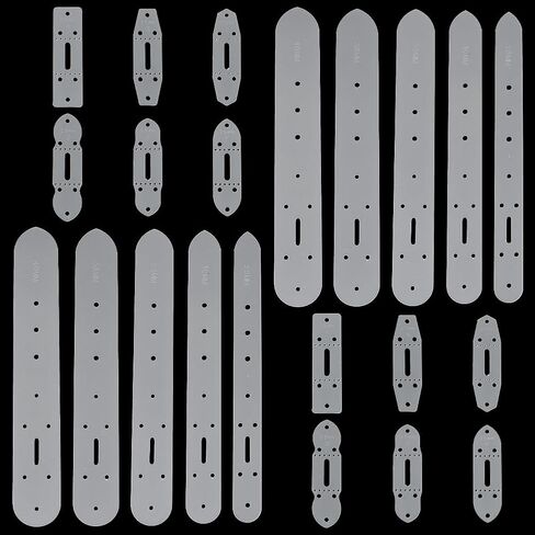 WEBEEDY 22 Pcs 11 Styles Leather Templates PVC Leather Patterns Templates Supply for Belt Holes Punching, Leatherwork Craft Supplies DIY Belt Crafting Tools, 1/1.2/1.4/1.5/1.6 inch Width in Saudi Arabia