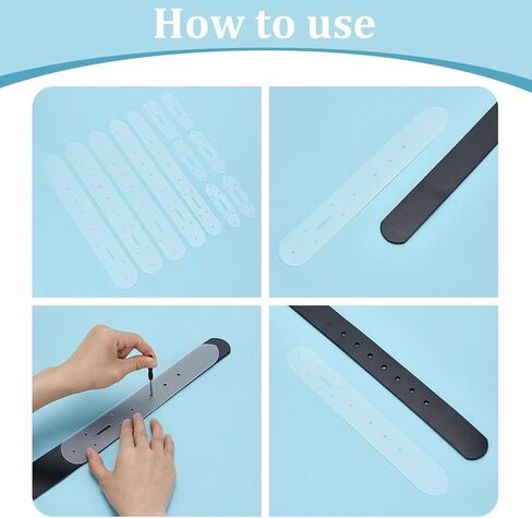 WEBEEDY 22 Pcs 11 Styles Leather Templates PVC Leather Patterns Templates Supply for Belt Holes Punching, Leatherwork Craft Supplies DIY Belt Crafting Tools, 1/1.2/1.4/1.5/1.6 inch Width in Saudi Arabia
