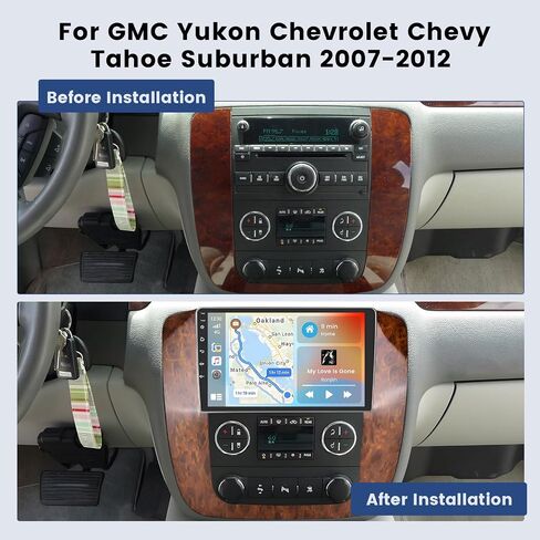 لجي إم سي يوكون شيفروليه تشيفي تاهو سوبربان 2007-2012 ستيريو سيارة أندرويد مع Carplay Android Auto 2+64G 9 بوصة شاشة لمس راديو GPS ملاحة واي فاي SWC RCA HiFi كاميرا احتياطية ميكروفون in Saudi Arabia